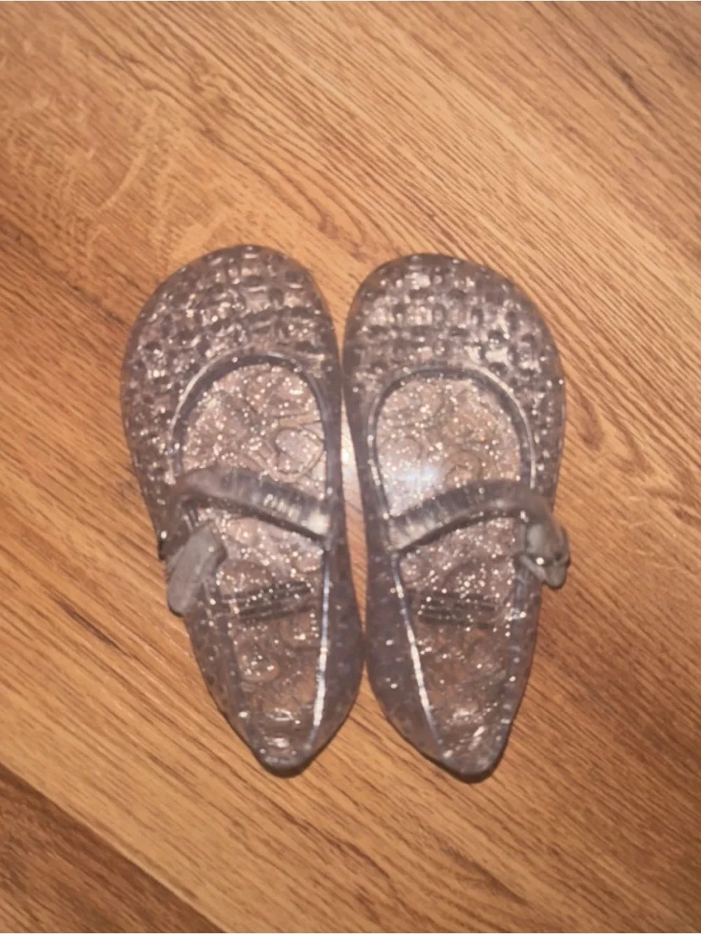 Girls' Sparkle Jelly Mary Jane Shoes - Gray - Size 6 toddler